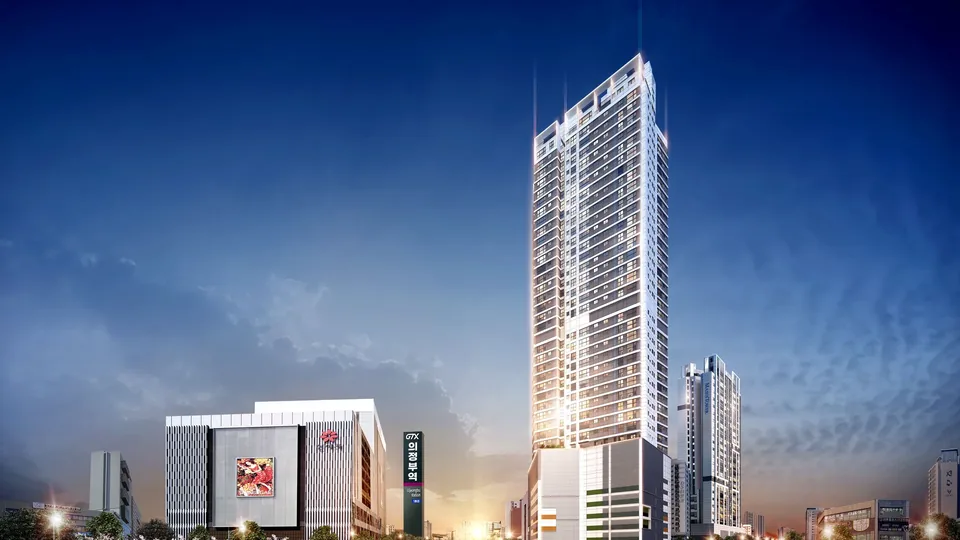 해링턴 플레이스 의정부역 신세계백화점과 단지 야경 투시도(CG)